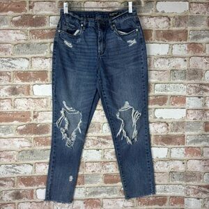 BlankNYC The Rivington Tapered Jean High Rise Size 28 Distressed Open Knee Women